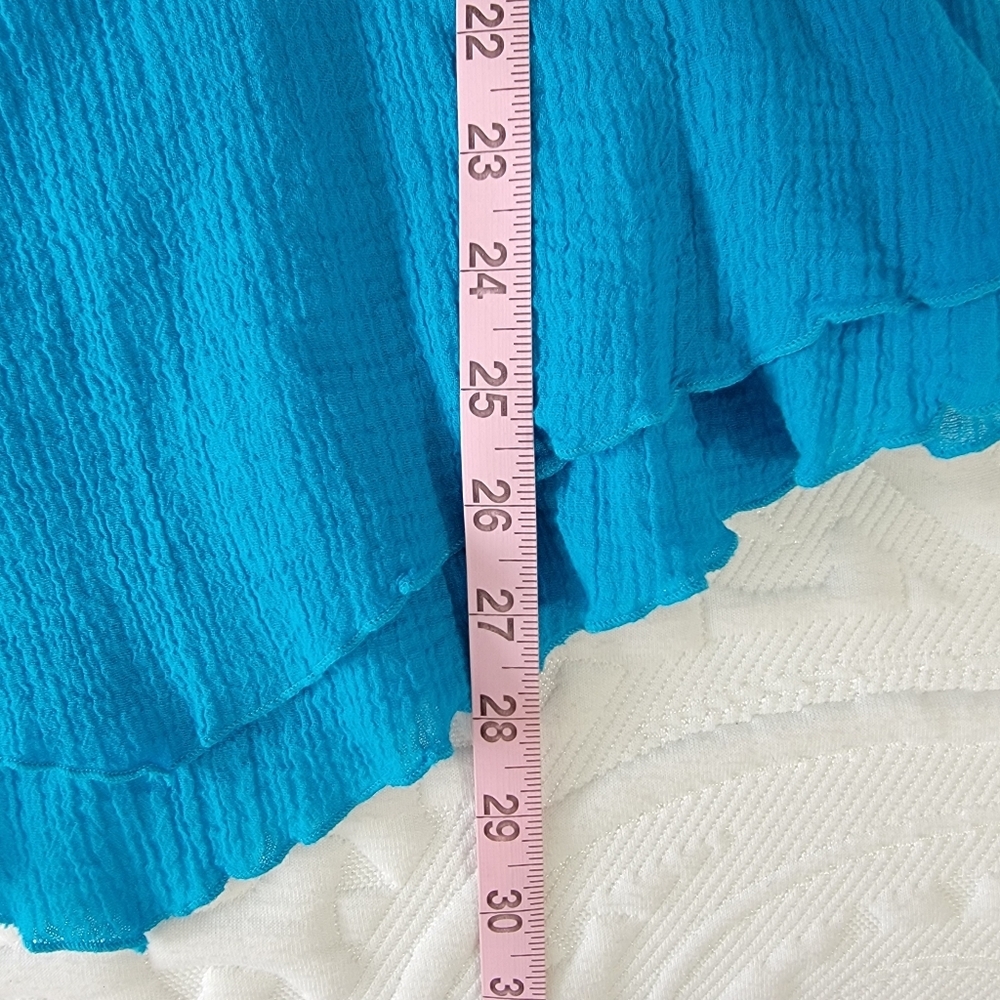 Soft Surroundings Siesta Key Layered Tunic Bright Blue Lettuce Hem Large - Picture 10 of 10